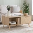 Herringford Oak Coffee Table - 1 Drawer - Chevron