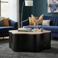 Boho Coffee Table - Low - 1 Drawer - Organic - Natural and Black - Mango Wood