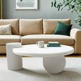 Geo White Coffee Table - Low - Abstract
