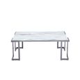 Aamari Coffee Table - White Marble Effect and Metal
