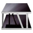 Ackley Coffee Table - Black Glass - Silver Legs