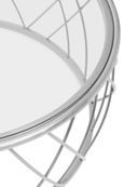 Ackley Coffee Table - Clear Glass Round with Chrome Base