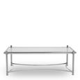 Ackley Coffee Table - Clear Glass - Silver Legs