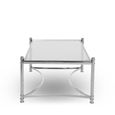 Ackley Coffee Table - Clear Glass - Silver Legs