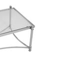 Ackley Coffee Table - Clear Glass - Silver Legs