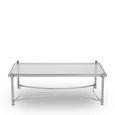 Ackley Coffee Table - Clear Glass - Silver Legs