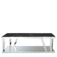 Ackley Coffee Table - Black Marble - Silver Legs
