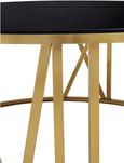 Alana Coffee Table - Black Glass Round with Gold Base