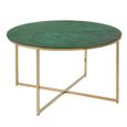 Alisma Coffee Table - Round - Green Marble and Gold Metal