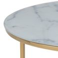 Alisma White Marble Effect Round Coffee Table with Gold Legs