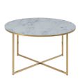 Alisma Coffee Table - Round - White Marble Effect and Gold