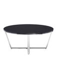 Allure Coffee Table - Round - Black Marble Effect - Chrome Base