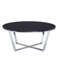 Allure Coffee Table - Round - Black Marble Effect - Chrome Base