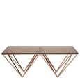 Allure Coffee Table - Clear Glass - Champagne Triangular Base