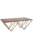 Allure Coffee Table - Clear Glass - Champagne Triangular Base
