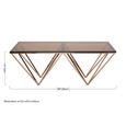 Allure Coffee Table - Clear Glass - Champagne Triangular Base