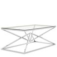 Allure Coffee Table - Clear Glass - Silver Base