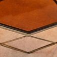 Allure Coffee Table - Octagonal - Clear Glass - Brushed Bronze Base