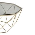 Allure Coffee Table - Octagonal - Clear Glass - Brushed Nickel Base