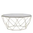 Allure Coffee Table - Octagonal - Clear Glass - Brushed Nickel Base