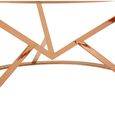 Allure Coffee Table - Round - Clear Glass - Corseted Rose Gold Base