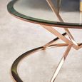 Allure Coffee Table - Round - Clear Glass - Corseted Rose Gold Base