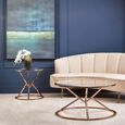 Allure Coffee Table - Round - Clear Glass - Corseted Rose Gold Base