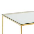 Allure Coffee Table - Square - Clear Glass - Gold Cross Base