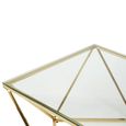 Allure Coffee Table - Square - Clear Glass - Gold Twisted Base