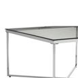 Allure Coffee Table - Square - Clear Glass - Silver Cross Base