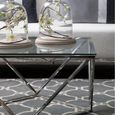 Allure Coffee Table - Square - Clear Glass - Silver Twisted Base