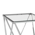 Allure Coffee Table - Square Small - Clear Glass - Silver Twisted Base