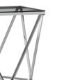 Allure Coffee Table - Square Small - Clear Glass - Silver Twisted Base