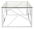 Allure Coffee Table - Glass - Chrome Geometric Base
