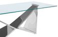 Allure Coffee Table - Glass - Chrome Wing Base