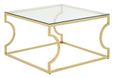 Allure Coffee Table - Glass - Gold Curved Base