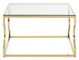 Allure Coffee Table - Glass - Gold Curved Base