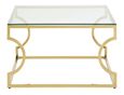 Allure Coffee Table - Glass - Gold Curved Base
