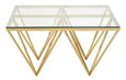 Allure Coffee Table - Glass - Gold Spike Base