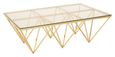 Allure Coffee Table - Glass - Gold Spike Triangle Base