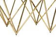 Allure Coffee Table - Glass - Gold Spike Triangle Base