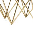Allure Coffee Table - Glass - Gold Spike Triangle Base