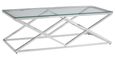 Allure Coffee Table - Glass - Silver Inverted Prism Base