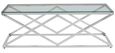 Allure Coffee Table - Glass - Silver Inverted Prism Base