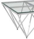 Allure Coffee Table - Glass - Silver Spike Base