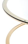 Allure Coffee Table - Round - Glass - Champagne Gold Corseted Base
