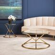 Allure Coffee Table - Round - Glass - Champagne Gold Corseted Base