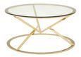 Allure Coffee Table - Round - Glass - Champagne Gold Corseted Base