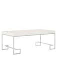 Allure Coffee Table - White Glass - Chrome Angled Legs