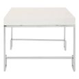 Allure Coffee Table - White Glass - Chrome Angled Legs